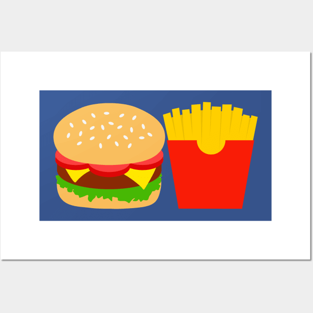 Burger and Fries Wall Art by Plushism